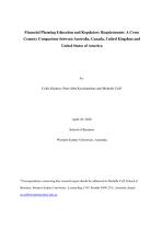 Financial planning education and regulatory requirements : a cross country comparison between Australia, Canada, United Kingdom and United States of America